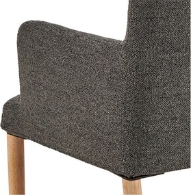 Szürke kárpitozott karfás étkezőfotel Zoe – Actona