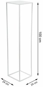 Virágállvány 100x24 cm fehér