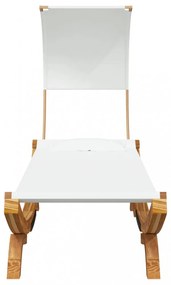 kültéri krém baldachinos hajlított fa nyugágy 100x200x126 cm
