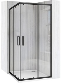 Rea City zuhanykabin 77.5x97.5 cm négyszögletes fekete matt/átlátszó üveg REA-K6449