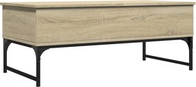 vidaXL sonoma tölgy szerelt fa és fém dohányzóasztal 100 x 50 x 40 cm