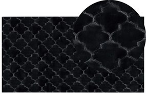 Fekete műnyúlszőrme szőnyeg 80 x 150 cm GHARO Beliani