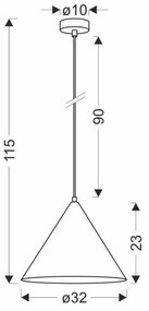 Barna függőlámpa fém búrával ø 32 cm Dunca – Candellux Lighting