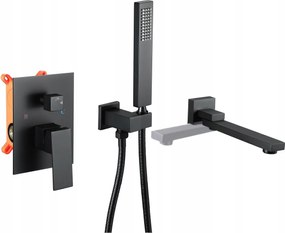 Kádtöltő Csaptelep Falsík alatti zuhany fali doboz Tepe Fekete matt