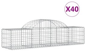 40 db íves horganyzott vas gabion kosár 200x50x40/60 cm