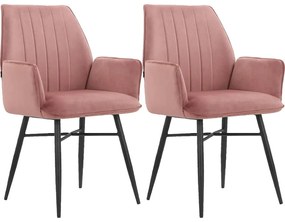 Világos rózsaszín kárpitozott étkezőfotel szett 2 db-os Anzo – Støraa