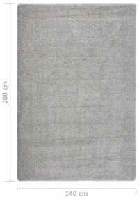 világosszürke csúszásmentes bozontos szőnyeg 140 x 200 cm