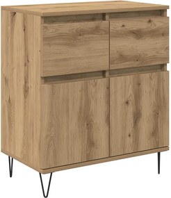 vidaXL Széf fiókkal Artisan tölgy 60 x 35 x 70 cm Műszaki fa és vas