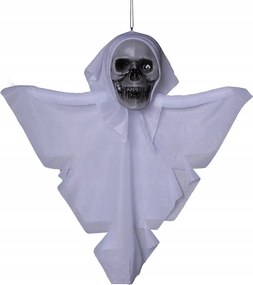 Lógó Fej Koponya Dekoráció Halloween Szellem Ijesztő Dekoráció Fehér