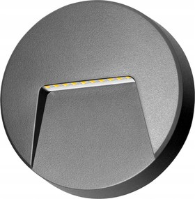 Sligo Led 3W, homlokzati lĂĄmpa, 240lm, IP65, 4000K, kerek, szĂŒrke