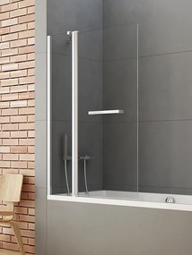New Trendy New Soleo zuhanyparaván 120 cm kétrészes króm fényes/átlátszó üveg P-0027