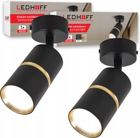 2x Led mennyezeti lámpa fali Spot halogén lámpatest GU10 Cső Fekete arany