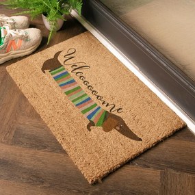 Kókuszrost lábtörlő 40x60 cm Welcome Sausage Dog – Artsy Doormats