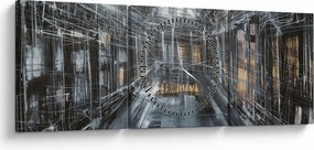 Egy régi épület belsejének képe (órával) (90x30 cm)