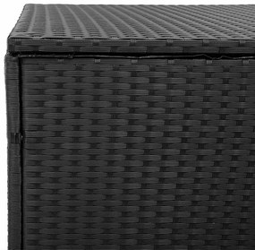 fekete polyrattan kerti tárolóláda 110x50x58 cm