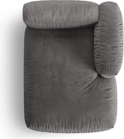 Szürke bársony kanapé modul (jobb oldali) Martina – Micadoni