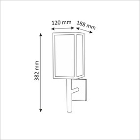 Polux MALMO 309181 Fali lámpa 1x15W/E27 IP44