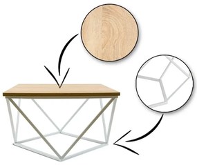 Kávésasztal CURVED 60x60 cm fehér/bézs