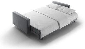 Világosszürke bársony kinyitható tárolóhelyes kanapé 222 cm Bali – Cosmopolitan Design