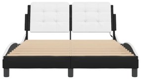 fekete és fehér ágykeret LED-ekkel matrac nélkül Zadar 140 x 190 cm