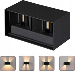 LED-es Kültéri Fali Lámpa 24W fekete, állítható fényvető (fel/le)