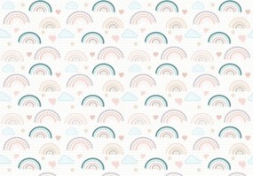 Fotótapéta Szivárvány Felhők Csillagok Pasztell Gyerek színek 520x318 +ragasztó