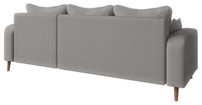 Világosszürke kordbársony sarokkanapé (jobb oldali) Beata – Ropez