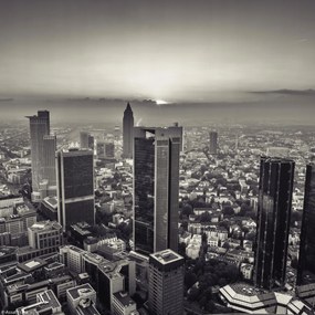 Poszter 20x20cm Város panoráma alkonyatkor 2, Assaf Frank