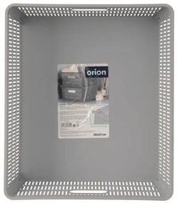 Orion NESTA műanyag, egymásba rakható kosár, 38 x 33 x 12,7 cm, szürke, L