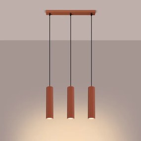 Sollux SL.1632 - Csillár zsinóron KARBON 3xGU10/10W/230V piros