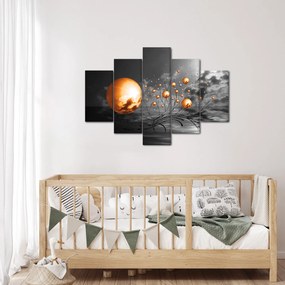 Narancssárga absztrakt gömbök képe (150x105 cm)