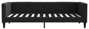 fekete szövet kanapéágy 90 x 200 cm