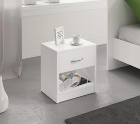 Éjjeliszekrény 1 fiókkal fehér színben 16 mm – NAKA