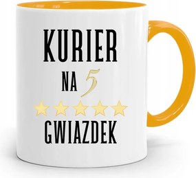 Sárga Bögre Futárnak Ötcsillagos Ajándék fényképes nyomattal