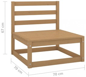 mézbarna tömör fenyőfa középső kanapé
