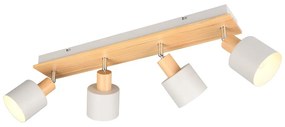 Fehér-natúr színű spotlámpa ø 9 cm Shanti – Trio