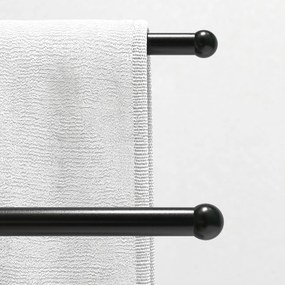 HOMCOM Szabadon álló Törölközőtartó 2-Tier Fém Törölközőtartó Fürdőszobába, 50 x 18,5 x 85 cm, Fekete | Aosom