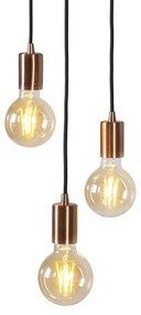 Art Deco függőlámpa réz 3-lámpás - Facil