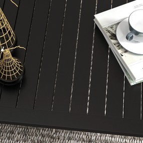 Outsunny Rectánguláris Kávézóasztal - Kültéri és Beltéri Használatra, 100L x 60W x 37H cm, fekete | Aosom