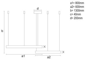 LED dimmelhető csillár zsinóron LED/100W/230V 3000-6500K + távirányítás