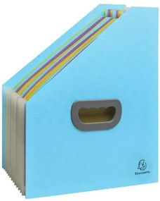Harmonika iratpapucs, 265x325 mm, PP, 12 rekeszes, EXACOMPTA Pop'NCo, ciánkék (EX55599E)