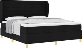 vidaXL Boxspring ágy matraccal Sötétszürke 90x190 cm Szövet Fekete