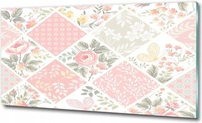 Fotó-üvegkép Rózsák és pillangók minta 100x50