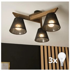 Brilagi - LED mennyezeti lámpa ANTHONY 3xE14/40W/230V dió/fekete