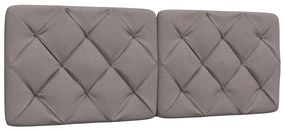 tópszínű szövet ágykeret LED-ekkel matrac nélkül 140 x 190 cm