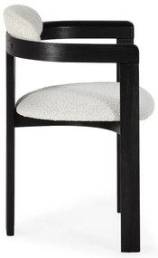 Fehér-fekete kárpitozott karfás étkezőfotel szett 2 db-os Eiden – MOME