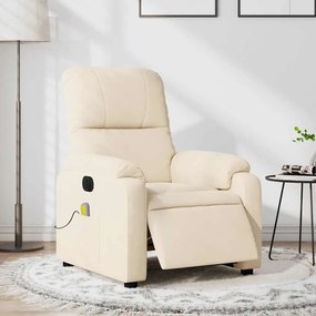 bézs mikroszálas szövet elektromos dönthető masszázsfotel