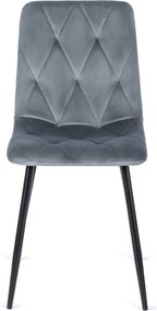 Krzesło ROBIN Szare Welurowe