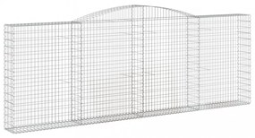 vidaXL 5 db íves horganyzott vas gabion kosár 400x30x140/160 cm