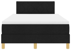 Box Spring Ágy Matrac és LED Fekete 120x200 cm Szövet
